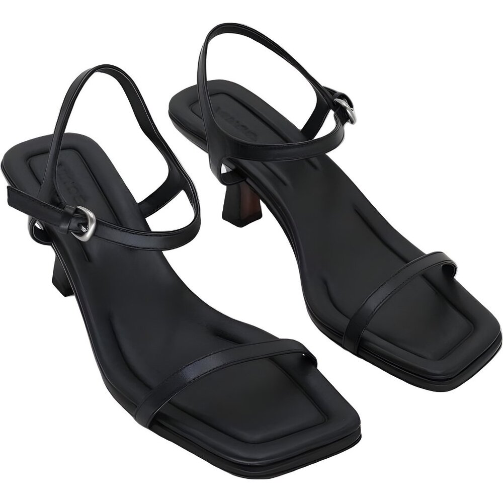 Vince Coco Leather Heeled Sandals Black Womens Dress Strappy US 8.5 EU 39 - Picture 4 of 6